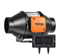 VEVOR Ventilateur d'Extraction 100 mm Extracteur d'Air Conduit 348 m³/h 25 W Régulateur Température Humidité Silencieux Moteur Électrique pour Refroidissement Tentes Croissance Cultures Hydroponiques