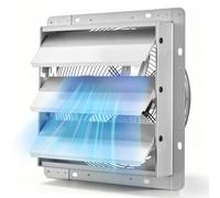VEVOR Ventilateur d'Extraction à Volets 312 mm Extracteur d'air Mural 34 W | pour Grenier, Garage, Grange, Serre et Atelier, Débit 2124 m³/h, Volets Automatiques, Boîtier en Acier, Faible Bruit, Argenté