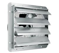 VEVOR Ventilateur d'extraction à volets, 40,9 cm, extracteur d'air de grenier mural en aluminium, 2500 m³/h, 1400 tr/min, avec moteur AC, ventilation et refroidissement pour garage, hangar, magasin