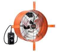 VEVOR Ventilateur d'Extraction pour Grenier 38,1 cm 2803,4 m³/h Thermostat | Extracteur d'Air Mural pour Garage, Maison, Entrepôt et Atelier, Boîtier en Acier Carbone, avec Supports de Montage, Orange