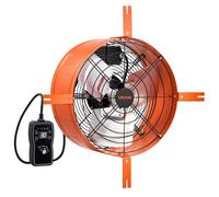 VEVOR Ventilateur d'Extraction pour Grenier 38,1 cm, Extracteur d'Air Mural 2803,4 m³/h avec Thermostat, pour Garage, Maison, Entrepôt, Atelier, Boîtier en Acier Carbone, Supports de Montage, Orange