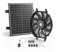VEVOR Ventilateur d'Extraction Solaire 30,5 cm, Ventilateur Grenier Solaire | Extracteur d'Air pour Grenier, Serre, Poulailler, Garage et Atelier, 2208,7 m³/h, avec Thermostat et Supports de Montage, PP