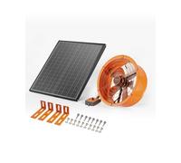 VEVOR Ventilateur d'Extraction Solaire de Grenier, 400x150 mm, Extracteur d'Air de Grenier avec Thermostat Réglable, Maille Extérieure, Capacité Flux d'Air 1300 CFM, pour Pignon, Toit, Garage, Atelier
