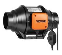VEVOR Ventilateur Extracteur Conduit Silencieux 220m³/h Contr么le Vitesse Ligne 10,2cm Noir