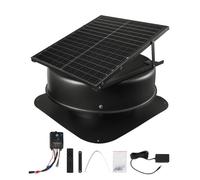 VEVOR Ventilateur Extraction de Toit Solaire 50 W avec Thermostat Intelligent, Télécommande, Flux d'Air 3000 CFM, Capteur de Fumée Intégré Arrêt Automatique, pour Refroidissement Ventilation Grenier