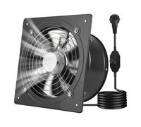 VEVOR Ventilateur Extraction Mural 25,4 cm Ventilateur Extracteur 1678 m³/h Extracteur d'Air pour Grenier, Garage, Sous-sol, Atelier, Cuisine, Faible Consommation 50 W, avec Variateur de Vitesse, Noir