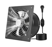 VEVOR Ventilateur Extraction Mural 25,4 cm Ventilateur Extracteur 1678 m³/h Extracteur d'Air pour Grenier, Garage, Sous-sol, Atelier, Cuisine, Faible Consommation 50 W, avec Variateur de Vitesse, Noir
