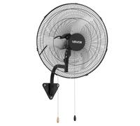 VEVOR Ventilateur Mural Industriel 50 cm, Ventilateur Oscillant pour Atelier, Garage, Entrepôt et Salle de Sport, 3 Vitesses, Oscillation Automatique, Angle Réglable, Pales en Alu, Grille en Acier