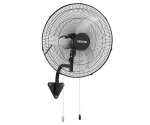 VEVOR Ventilateur Mural Industriel 50 cm, Ventilateur Oscillant pour Atelier, Garage, Entrepôt et Salle de Sport, 3 Vitesses, Oscillation Automatique, Angle Réglable, Pales en Alu, Grille en Acier