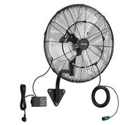 VEVOR Ventilateur Mural Industriel Brumisateur 50,5 cm, Ventilateur Oscillant avec Télécommande pour Atelier, Garage, Entrepôt et Salle de Sport, IP44, 3 Vitesses, Minuterie 18 h, Contrôle Température