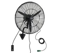 VEVOR Ventilateur Mural Industriel Brumisateur 61 cm, Ventilateur Oscillant pour Garage, Atelier, Entrepôt et Salle de Sport, Protection IP44, 3 Vitesses, Angle Réglable, Pales en Alu, Grille en Acier
