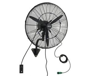 VEVOR Ventilateur Mural Industriel Brumisateur 61 cm, Ventilateur Oscillant pour Garage, Atelier, Entrepôt et Salle de Sport, Protection IP44, 3 Vitesses, Angle Réglable, Pales en Alu, Grille en Acier
