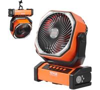 Ventilateur Portable - VEVOR - 210 x 100 x 268 mm,Chargement par USB,Avec lumière LED,Silencieux rotatif réglable à 4 vitesses