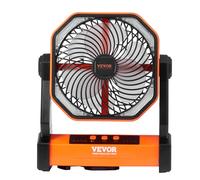 VEVOR Ventilateur Portable USB Rechargeable 219 mm avec Lumières LED Petit Ventilateur de Bureau Alimenté par Batterie Silencieux Pivotant Réglable à 4 Vitesses pour Chambre à Coucher, Voyage, Camping