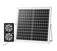 VEVOR Ventilateur Solaire avec Panneau Solaire 15 W et 2 Ventilateurs, Extracteur d'Air, Angle Réglable, 2668 tr/min, pour Serre, Tente de Culture, Abri et Poulailler, Boîtier Alliage Alu Étanche IP65