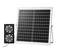 VEVOR Ventilateur Solaire avec Panneau Solaire 15 W et 2 Ventilateurs, Extracteur d'Air, Angle Réglable, 2668 tr/min, pour Serre, Tente de Culture, Abri et Poulailler, Boîtier Alliage Alu Étanche IP65