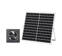 VEVOR Ventilateur Solaire avec Panneau Solaire 20 W et Batterie, Extracteur d'air, Débit d'air 374 m³/h, Angle Réglable, pour Serre, Tente de Culture, Poulailler et Abri, Boîtier en Alliage d'Alu