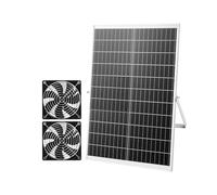 VEVOR Ventilateur Solaire avec Panneau Solaire 30 W et 2 Ventilateurs, Extracteur d'Air, Angle Réglable, 2668 tr/min, pour Serre, Tente de Culture, Poulailler et Abri, Boîtier Alliage Alu Étanche IP65