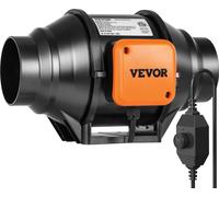 VEVOR Ventilateur tubulaire en ligne, 304 mm, évacuation des fumées, 200 CFM avec régulateur de vitesse variable, ventilateur d'extraction silencieux avec moteur AC pour amplificateurs de refroidissem