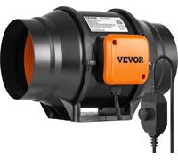 VEVOR Ventilateur tubulaire en ligne, 60 W, évacuation des fumées, ventilateur de gaine en ligne avec régulateur de vitesse variable, ventilateur d'évacuation silencieux avec moteur AC pour amplificat