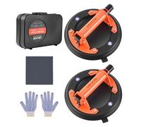 VEVOR Ventouse Carrelage 203 mm Ventouse Vitre Lot de 2 Capacité Levage 195 kg Poignée Métal Étui de Transport Outil Pose Carrelage pour Soulever de Grands Carreaux Plaques de Verre Lisse Granit Métal