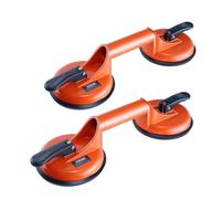 VEVOR Ventouse de Carrelage 119 mm Double Ventouse de Vitre 2PCS Charge 150 kg avec Poignée en Alliage d'Aluminium Ventouse de Levage Industriel pour Poser Plaques de Verre Granit Carrelage Métal Bois