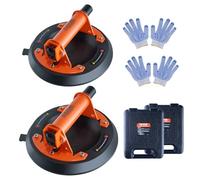VEVOR Ventouse de Carrelage 203 mm Ventouse de Vitre 2PCS Charge 278 kg Poignée en ABS Boîte de Transport en PP Gants Ventouse de Levage Industriel pour Plaques de Verre Granit Métal Bois, 20cm/2-tlg