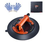 VEVOR Ventouse de Carrelage 254 mm Ventouse de Vitre Charge 449 kg avec Poignée en Acier Boîte de Transport en PP Gants Ventouse de Levage Industriel pour Plaques de Verre Granit Carrelage Métal Bois