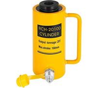 VEVOR Vérin hydraulique Capacité 20T Cylindre hydraulique 100 mm Course Simple Action Portable Jaune Cric Hydraulique 44000 Livres Cric Piston Creux Bouteille hydraulique 9 kg pour Les Fabricants de