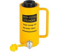 VEVOR Vérin hydraulique capacité 20T Vérin hydraulique course 100 mm simple effet portable jaune, cric hydraulique 44000 livres cric à piston creux bouteille hydraulique 9 kg pour les fabricants de gr