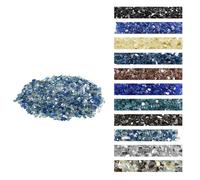 VEVOR Verre de Feu pour Braséro, 4,5 kg, Pierres en Verre pour Foyer à Gaz, 12,7 mm, Réfléchissantes, Pierres Décoratives pour Cheminée à Gaz, Intérieur, Extérieur, Bleu Cobalt, Bleu Aqua, Transparent
