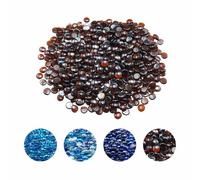 VEVOR Verre de Feu pour Braséro, 4,5 kg, Pierres en Verre pour Foyer à Gaz, 19,05 mm, Perles de Verres, Sans Fumée, Réfléchissantes, Pierres Décoratives Résistantes, pour Cheminée à Gaz, Couleur Ambre