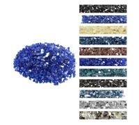 VEVOR Verre de Feu pour Braséro, 9 kg, Pierres en Verre pour Foyer à Gaz, 12,7 mm, Sans Fumée, Réfléchissante, Pierres Décoratives Résistantes pour Cheminée à Gaz, Intérieur, Extérieur, Bleu Cobalt