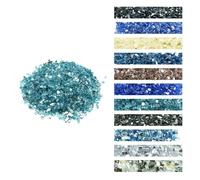 VEVOR Verre de Feu pour Braséro, 9 kg, Pierres en Verre pour Foyer à Gaz, 12,7 mm, sans Fumée, Réfléchissante, Pierres Décoratives Résistantes pour Cheminée à Gaz, Intérieur et Extérieur, Bleu Aqua