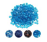 VEVOR Verre de Feu pour Braséro, 9 kg, Pierres en Verre pour Foyer à Gaz, 19,05 mm, Perles de Verres, Sans Fumée, Réfléchissantes, Pierres Décoratives Résistantes, pour Cheminée à Gaz, Bleu Caraïbes