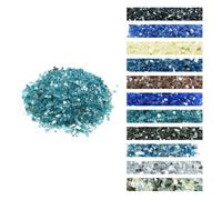 VEVOR Verre de Feu pour Braséro Foyer Cheminée à Gaz de 9 kg 12,7 mm Bleu Aqua