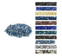 VEVOR Verre de Feu pour Braséro Gaz 4,5 kg 12,7 mm Bleu Cobalt Aqua Transparent