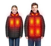 VEVOR Veste Chauffante Homme avec Batterie 7,4 V, Manteau Électrique Softshell, Coupe-vent et Léger, avec 6 Zones de Chauffage, 3 Niveaux de Chaleur, pour Randonnée, Camping, Hiver, Ski, Cyclisme, M