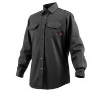 VEVOR Veste de soudage taille L, manteau de protection pour soudeur en coton ignifuge 198 g, veste de sécurité résistante à la chaleur lavable en machine avec col, poignets réglables et 2 poches, noir