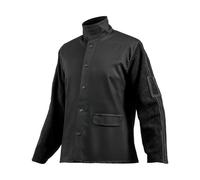 VEVOR Veste de soudage taille XL, manteau de protection résistante à la chaleur, manches en cuir de vachette fendu robuste et corps en coton ignifuge 255 g, avec boutons-pression, poches, pour soudeur