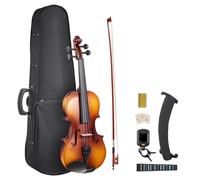 VEVOR Violon 4/4, Kit Violon Débutants avec Étui, Colophane, Archet, Épaulière, Chevalet, Accordeur, Cordes de Rechange, Accordage Facile, Instrument de Musique Professionnel pour Étudiants, Marron