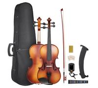 VEVOR Violon 4/4, Kit Violon Débutants en Bois Massif avec Étui, Colophane, Archet, Épaulière, Chevalet, Cordes de Rechange, Instrument de Musique Professionnel, pour Étudiants, Adultes, Marron Mat