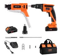 VEVOR Visseuse à Placo Alimentation Automatique, 20 V Maximum, Kit de Visseuse sans Fil pour Plaque de Plâtre, 4200 tr/min, avec Batteries, Chargeur, Longueur Profondeur de Vis Réglables, Construction