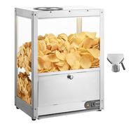 VEVOR Vitrine Chauffante 80 L, Chauffe-Nachos avec Base et Lampe Chauffante, pour Chips de Pomme de Terre Popcorn Cacahuètes Stade Cinéma Supérette Cafétéria Bar à Snacks, Présentoir à Chaud en INOX