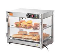 VEVOR Vitrine Chauffante Commerciale 2 Niveaux Présentoir à Chaud avec Éclairage