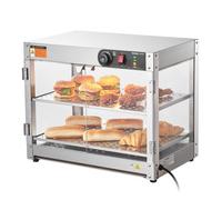 VEVOR Vitrine Chauffante Commerciale 2 Niveaux Présentoir à Chaud avec Éclairage