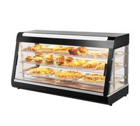 VEVOR Vitrine Chauffante Commerciale Présentoir Pizza 3 Niveaux avec Éclairage
