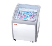 VEVOR Vitrine Réfrigérée à Crème Glacée Commerciale, Comptoir à Glace 154 L, Congélateur Mobile avec Dessus en Verre, 2 Paniers Métalliques, 2 Portes Coulissantes en Verre, Roulettes Verrouillables