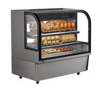 VEVOR Vitrine Réfrigérée Commerciale 505 L, Vitrine à Pâtisserie 2 Niveaux, Réfrigérateur avec Éclairage LED, Refroidissement par Aspiration Descendante, Mobile avec Roues, pour Boulangerie Gâteaux