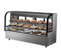 VEVOR Vitrine Réfrigérée Commerciale 901 L, Vitrine à Pâtisserie 4 Niveaux, Réfrigérateur avec Éclairage LED, Refroidissement par Aspiration Descendante, Mobile avec Roulettes, pour Boulangerie Gâteau